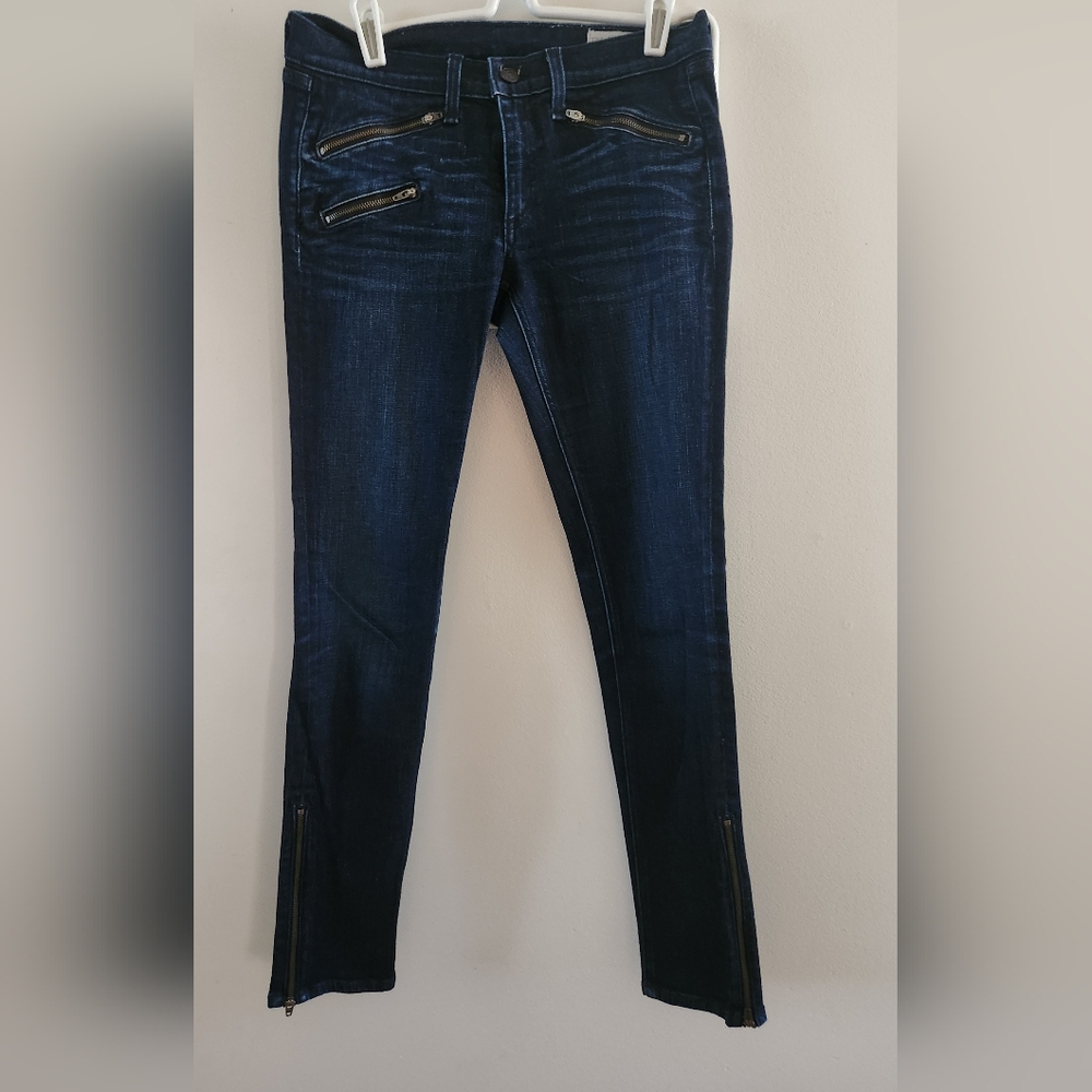Rag & Bone Skinny Ankle Moto Style Zippered Size 27
